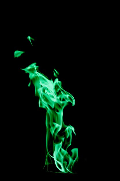 Tall green fire flame