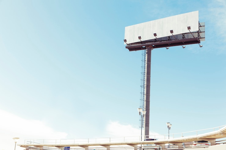 Free Photo tall post with huge billboard