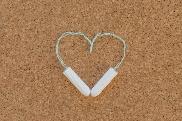 Tampons making a heart