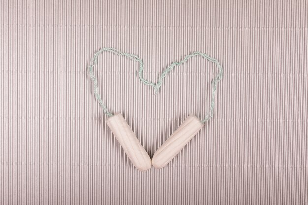 Tampons making a heart