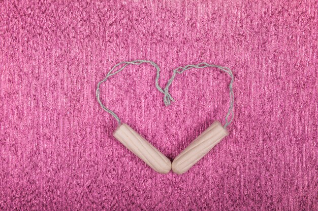 Tampons making a heart