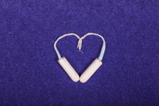 Tampons making a heart