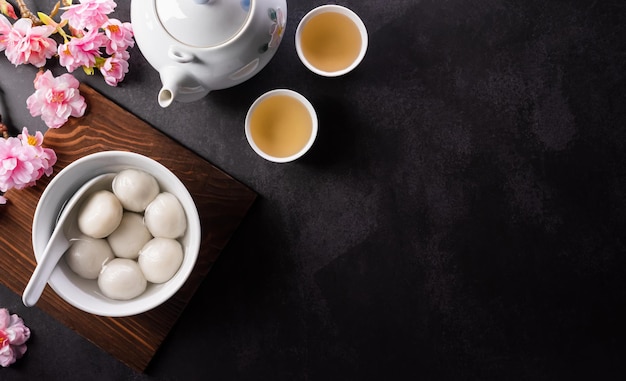 Tang yuan(sweet dumplings balls), a traditional cuisine for mid-autumn, dongzhi (winter solstice ) and chinese new year. chinese characters fu in the article refer to fortune, wealth, money flow.