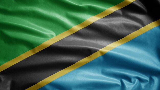 タンザニア国旗孤独な3d白い背景 無料の写真