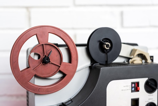 Free photo tape recorder near brick wall