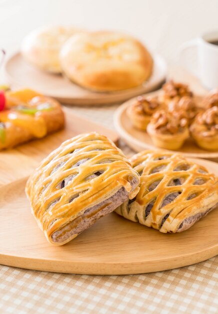 taro pies on table