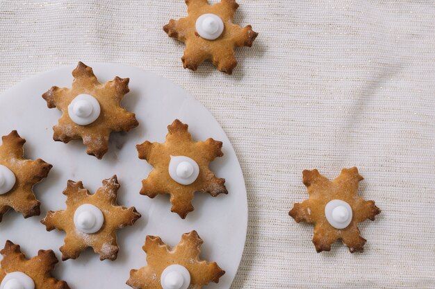 Tasty biscuits with marshmallows 