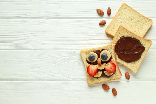 Tasty breakfast or lunch for kid toast food that the child can take with him