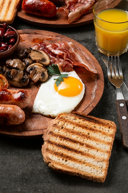 Free photo tasty breakfast meal assortment