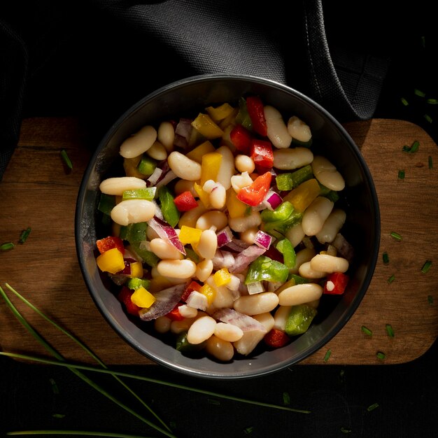 Tasty british bean stew in bowls