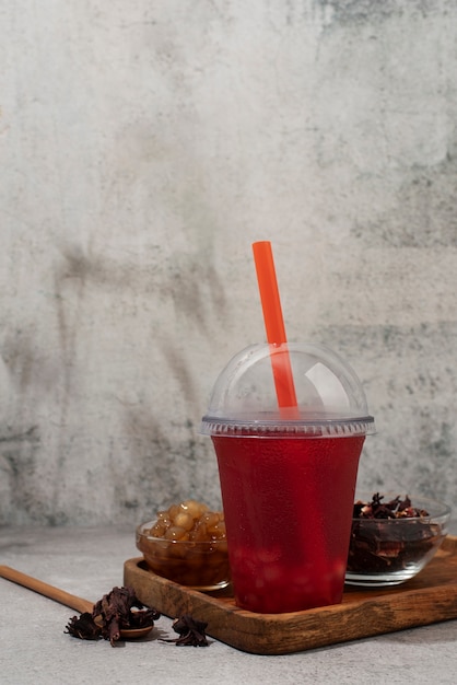 Free photo tasty bubble tea drink