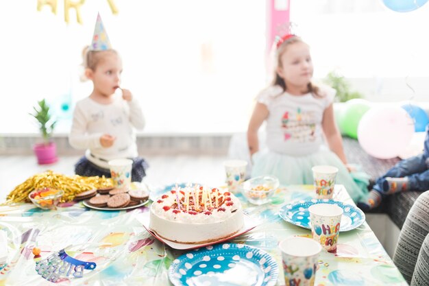 Tasty cake on birthday party