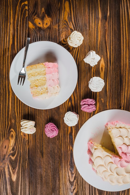 Tasty cake on plate