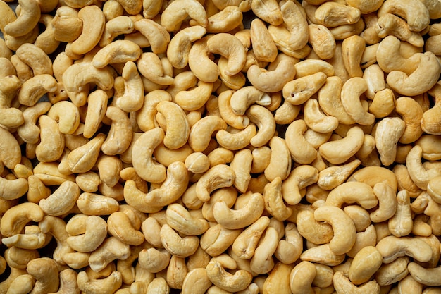 Tasty cashew nuts as background
