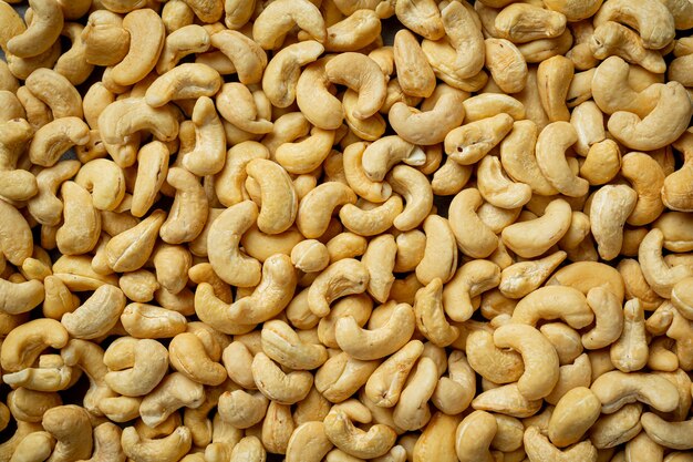 Tasty cashew nuts as background