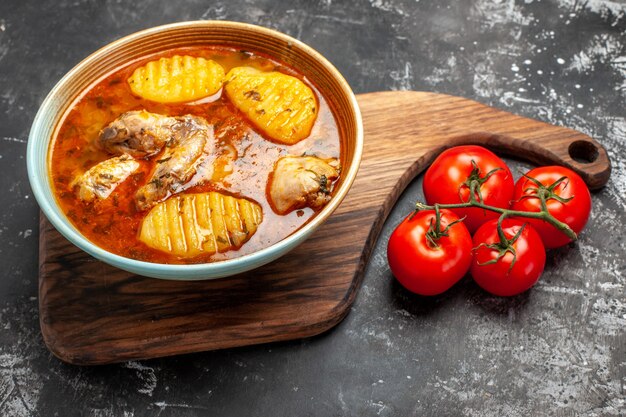 Tasty chicken soup with potato