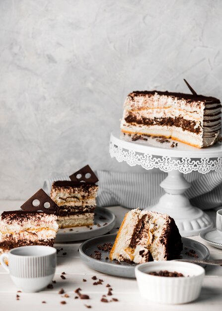 tasty chocolate cake arrangement