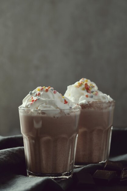 Tasty chocolate milkshakes.