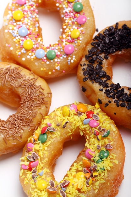 Free photo tasty colorful donuts