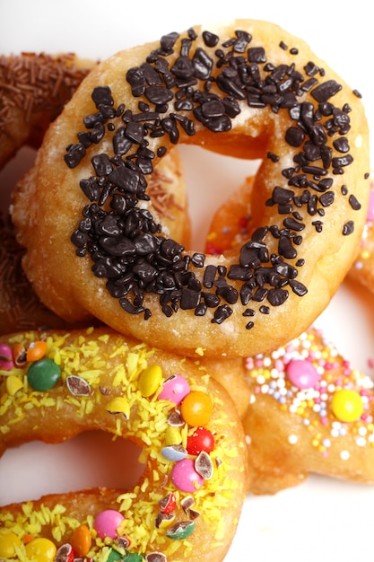 Tasty colorful donuts