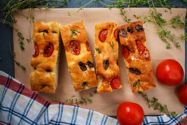 Tasty cropped pie on parchment