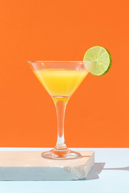 Tasty daiquiri cocktail with lime