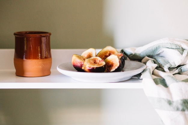 Tasty fig on plate