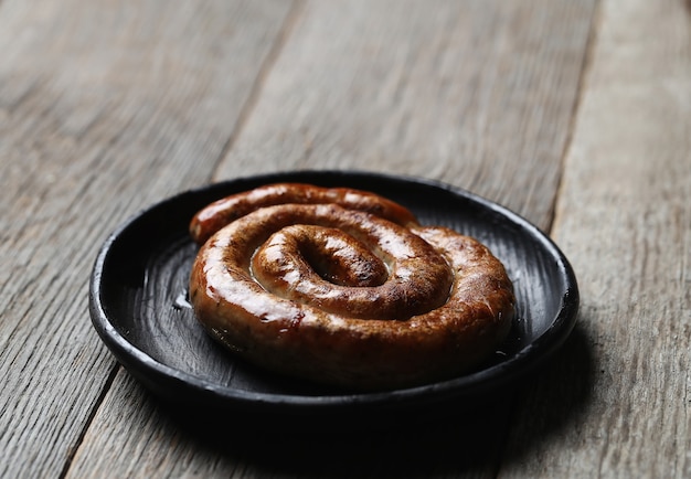 Tasty fried sausages. Traditional german food