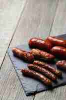 Free photo tasty fried sausages. traditional german food