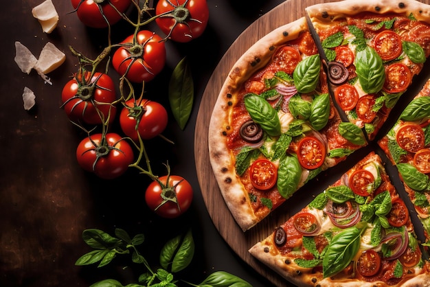 Foto gratuita gustosa ricetta italiana per la pizza tradizionale fatta in casa