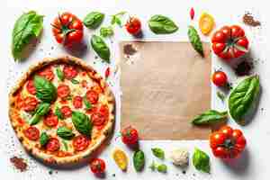 Foto gratuita gustosa ricetta italiana per la pizza tradizionale fatta in casa