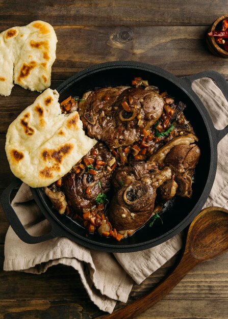 Tasty pakistani dish above view