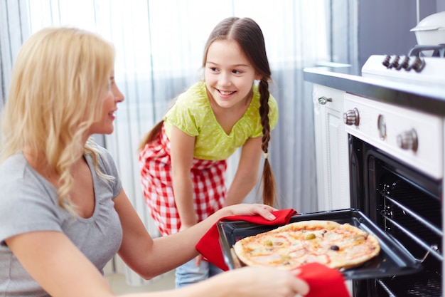 Tasty pizza ready to eat