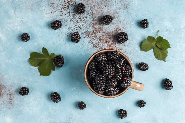 Tasty ripe sweet healthy blackberry.