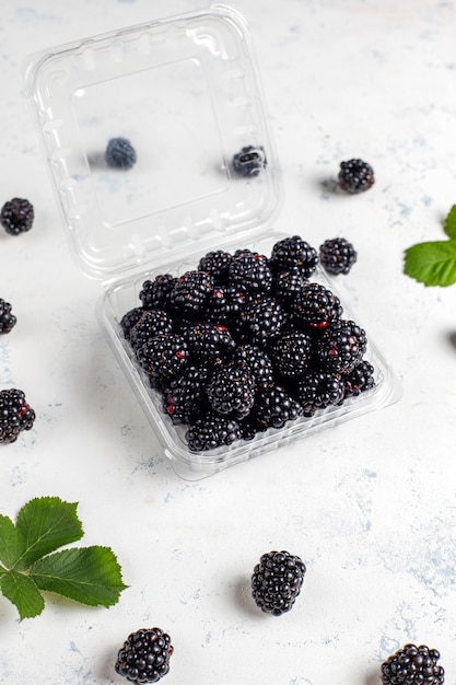 Free photo tasty ripe sweet healthy blackberry.