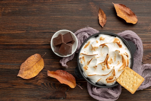 Free photo tasty s'mores dessert composition