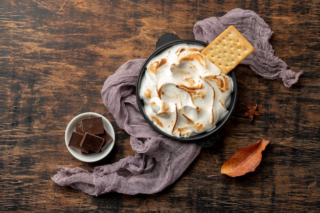 Free photo tasty s'mores dessert composition