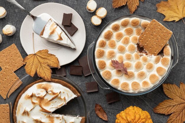 Tasty s'mores dessert on table arrangement