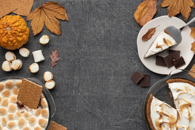 Tasty s'mores dessert on table arrangement