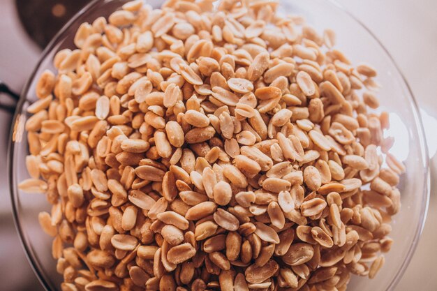 Tasty snack peanuts on a plate