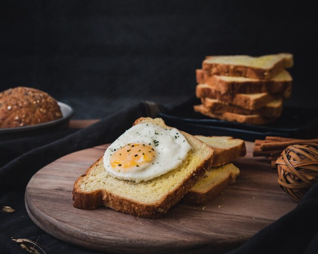 Tasty toast with fried egg