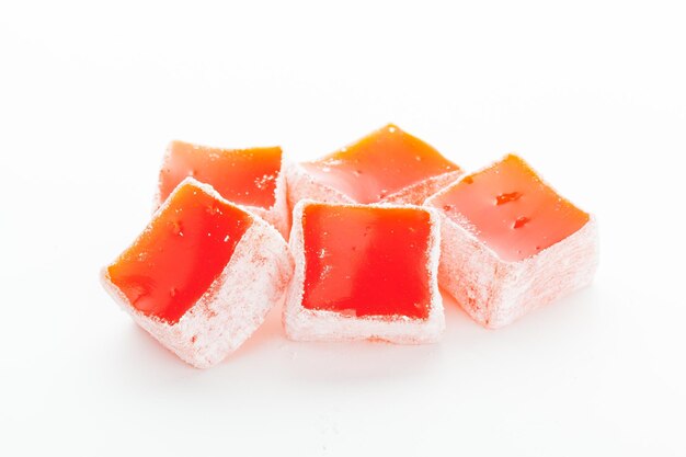 Tasty turkish delight isolated on white