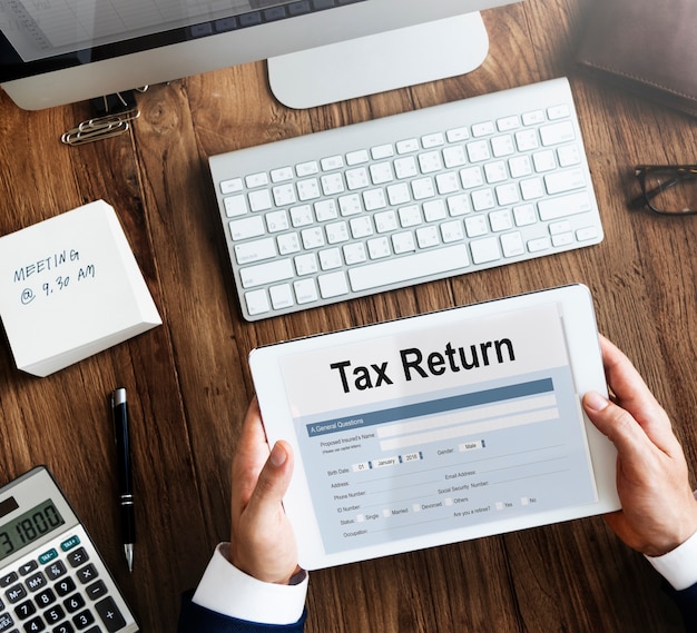 Tax Return Financial Form Concept