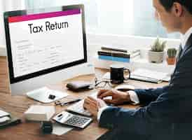 Free photo tax return financial form concept