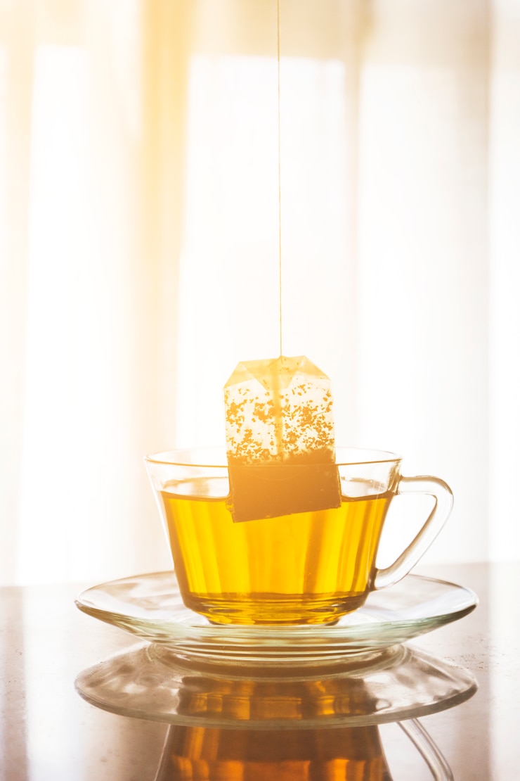 Free Photo tea bag inside a cup