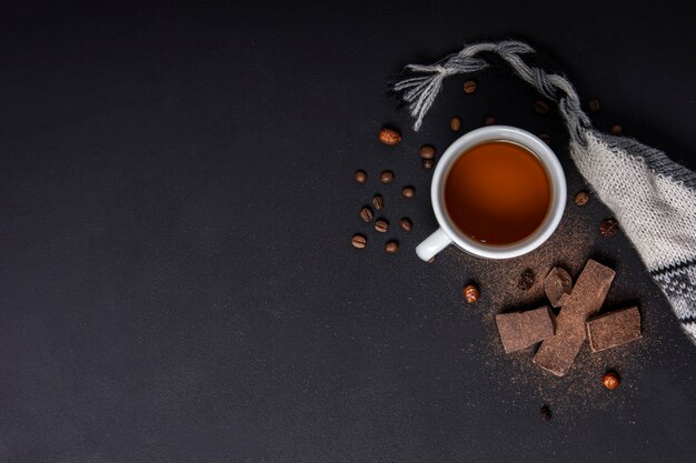 紅茶とチョコレートのコピースペース