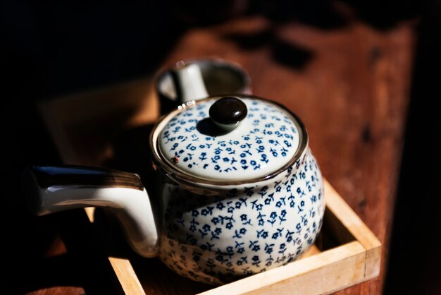 Tea vase on the table