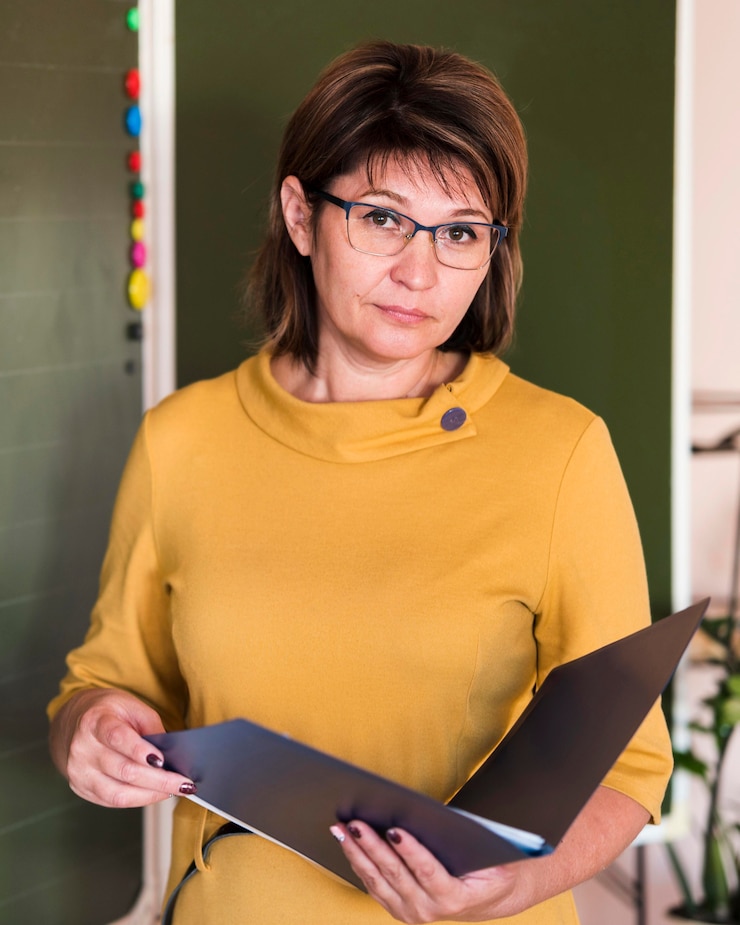 Free Photo teacher with glasses in class