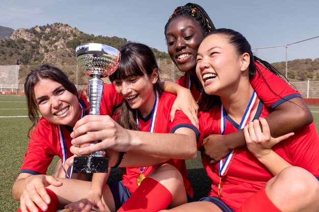 Team celebrating the win of silver cup