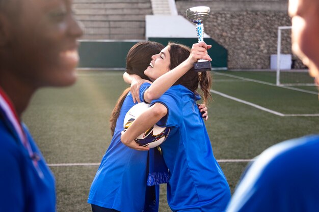 Team celebrating the win of silver cup